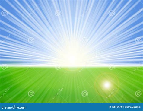 Bright sunrise stock illustration. Image of beam, colored - 18613974