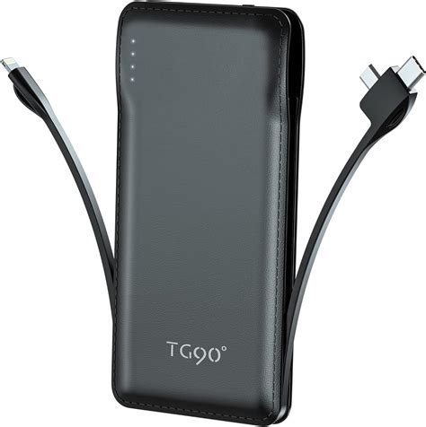 Amazon.com: TG90° Portable Charger with Built in Cable, 10000mah Power ...