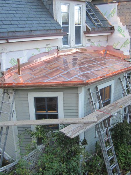 New Flat Seam Copper Roof With Copper Gutter Triple M Contracting