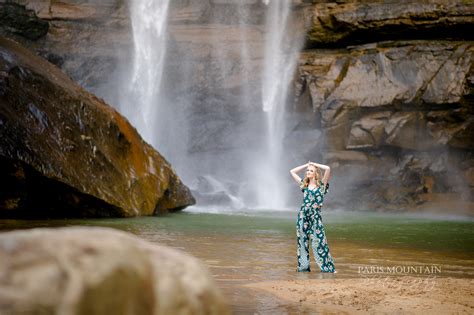 Paris Mountain Photography Ga Waterfall Senior Portrait Session