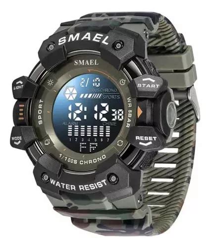 Reloj Smael 8050mc Camo Army Green Táctico Uso Rudo Meses sin interés