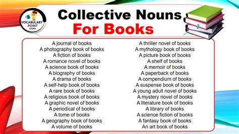 Collective Nouns For Books With Meaning And Examples Vocabulary Point