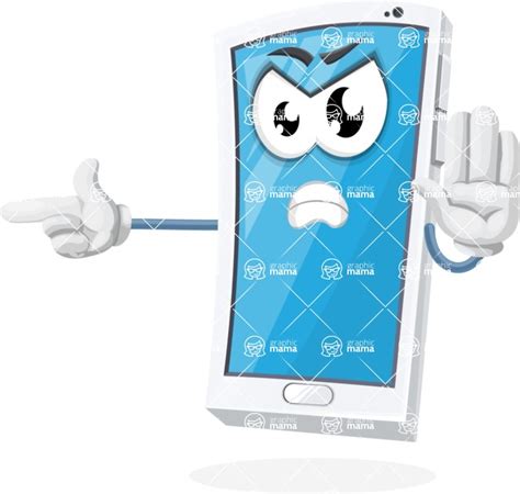 Mobile Phone Cartoon Vector Character 112 Illustrations Finger