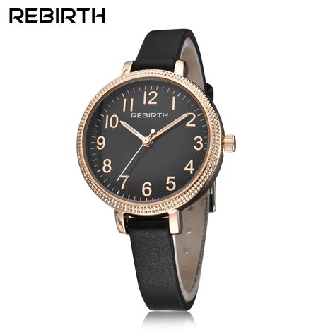 Popular Women Watches Rebirth Brand Luxury Ladies Wrist Watch Leather