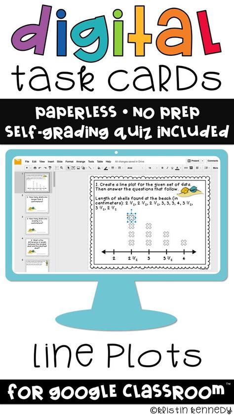 Line Plots With Fractions Digital Task Cards For Google Classroom