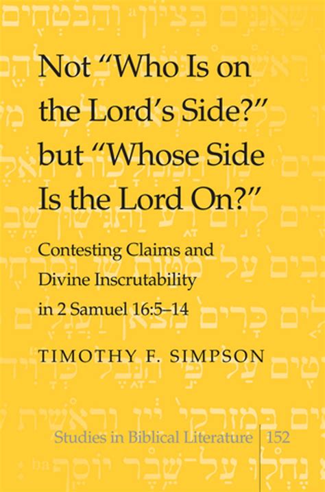 Not «Who Is on the Lord's Side?» but «Whose Side Is the Lord On?» eBook ...