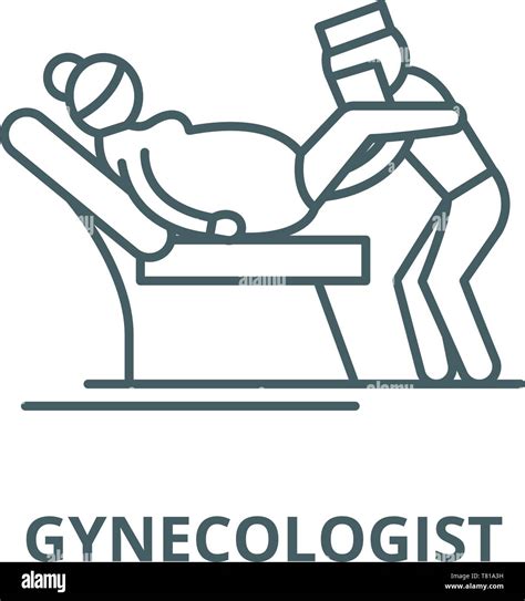 Gynecologist Vector Line Icon Linear Concept Outline Sign Symbol