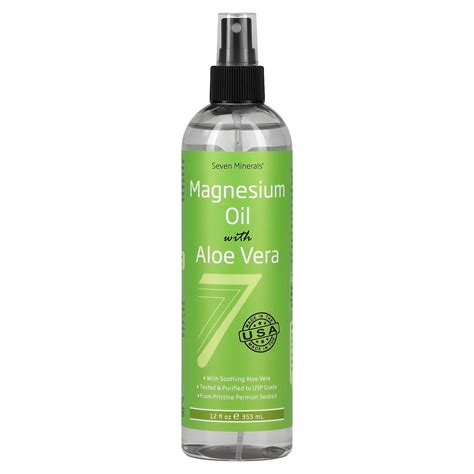 Seven Minerals Magnesium Oil With Aloe Vera 12 Fl Oz 355 Ml