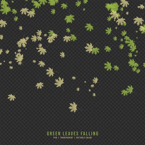 Premium PSD | Falling green and dry leaves isolated on transparent ...