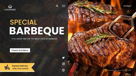 premium psd header design  menu  restaurant website