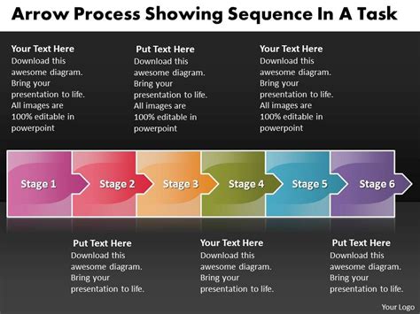 Business PowerPoint Templates Arrow Process Showing Sequence Task Sales