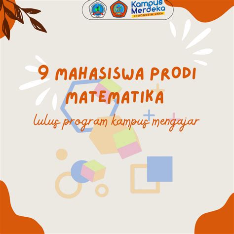 MAHASISWA PRODI MATEMATIKA LULUS PROGRAM KAMPUS MENGAJAR Pendidikan