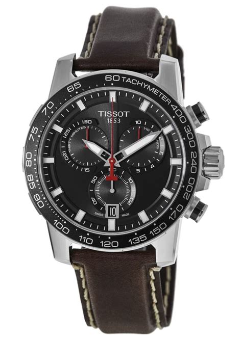 Tissot Supersport Chrono Black Dial Leather Strap Men S Watch T125 617