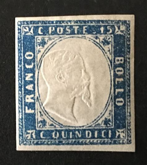 Royaume DItalie 15 Centimes Type Sardaigne Azzurro Grigio