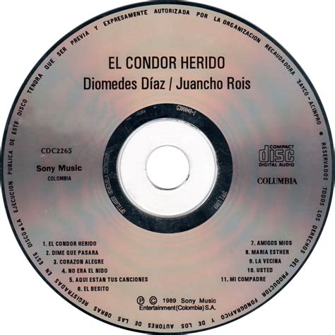 Car Tula Cd De Diomedes Diaz Juancho Rois El Condor Herido Portada