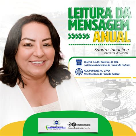 Prefeita Sandra Jaqueline Realiza Leitura Da Mensagem Anual Nesta