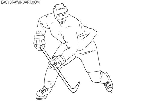 How to Draw a Hockey Player - Easy Drawing Art