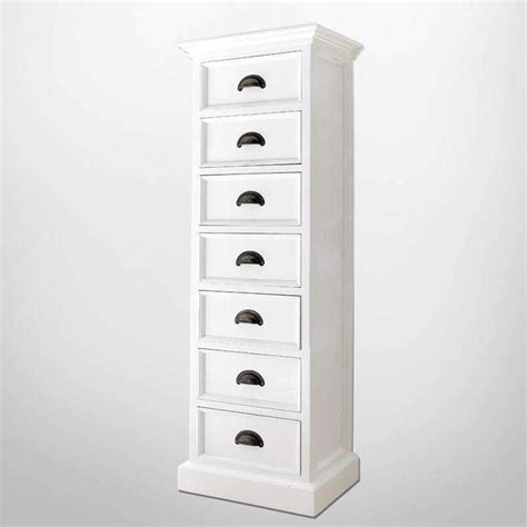 Halifax White Painted Tallboy With 7 Drawers Duck Barn Interiors