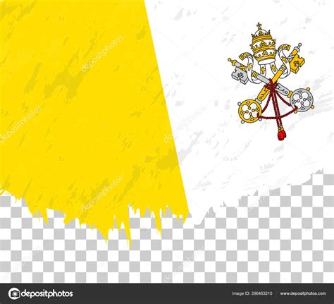 Grunge Style Flag Vatican City Transparent Background Stock Vector By