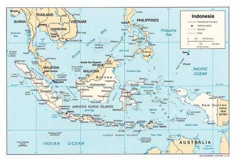 Large political map of Indonesia with roads and major cities - 2002 | Indonesia | Asia ...