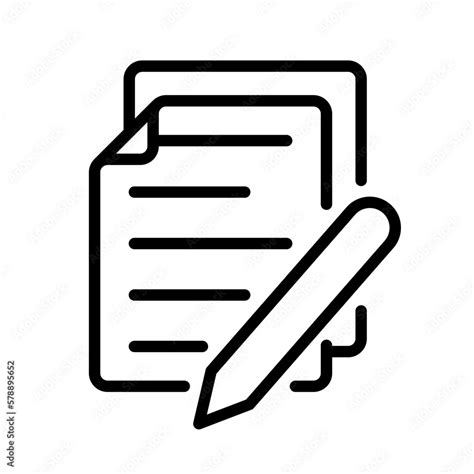 Stockvector Icono De Documento L Piz Hoja De Papel Escrito