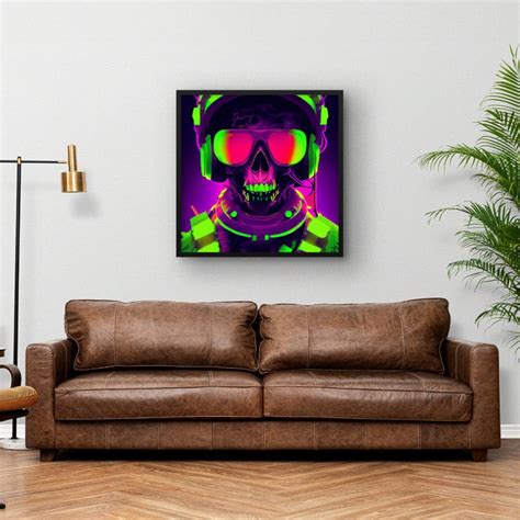 Quadro Decorativo Caveira Neon Quadros De Caveiras