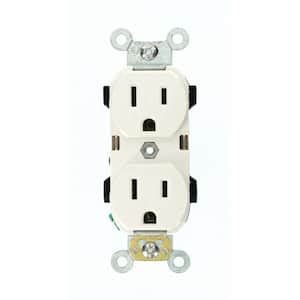 Leviton 15 Industrial Grade Narrow Body Duplex Outlet White R72