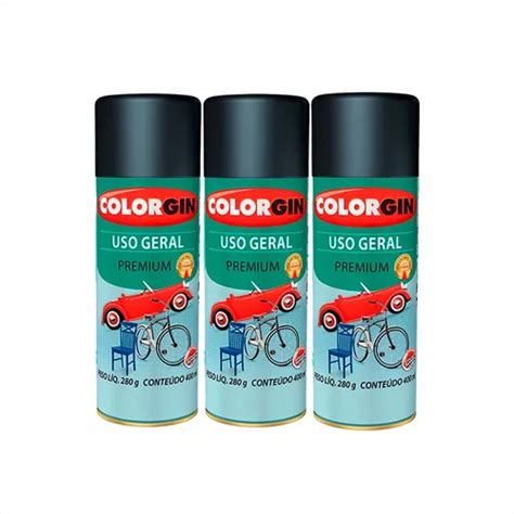 3 Spray Tinta Premium Uso Geral Resistente Colorgin 400ml