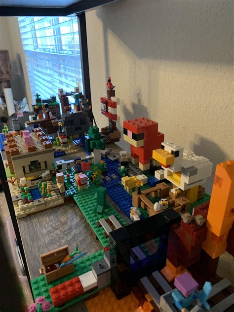 I connected all my Minecraft lego sets : r/lego