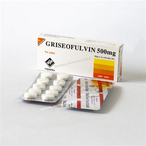 Griseofulvin 50mg Hộp 2 vỉ thuoctot