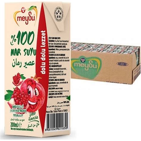 MEYSU 100 Nar Meyve Suyu 200 ml 1 Koli x 27 Li Paket Fiyatı