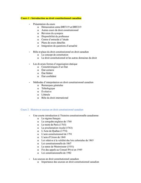 Drt Lebel Grenier Plan De Cours Detaill Cours Introduction Au