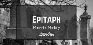 Epitaph by Merrit Malloy - Poem Analysis