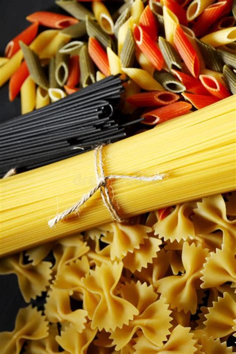 Variety Of Types And Shapes Of Italian Pasta Stock Photo Image Of