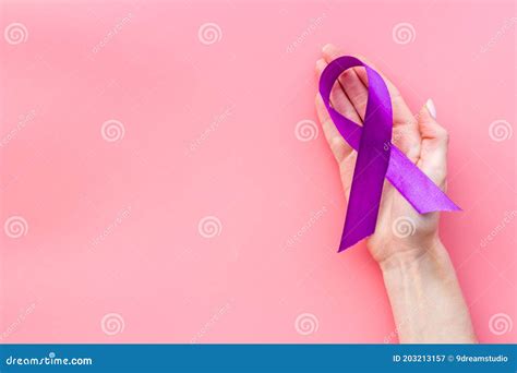 Purple Ribbon Alzheimer`s Disease Pancreatic Cancer Or Epilepsy