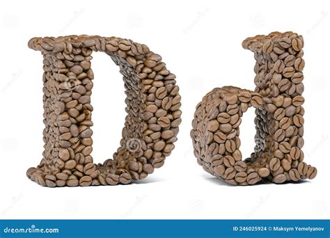 Letter D From Coffee Bean Isoilated On White Coffee Alphabet Font