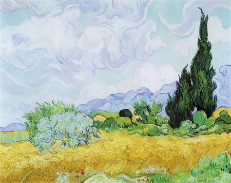 Vincent Van Gogh A Wheatfield With Cypresses