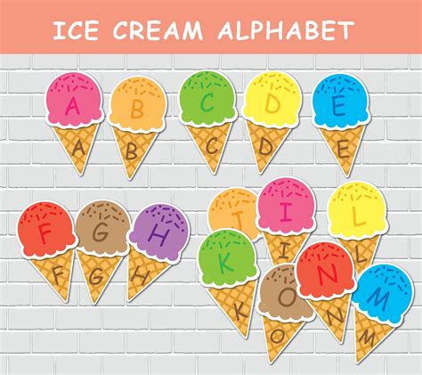 Ice Cream Alphabet Matching Activity Toddler Printable Abc Etsy