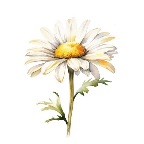 Premium AI Image Daisy Flower Watercolor Painting