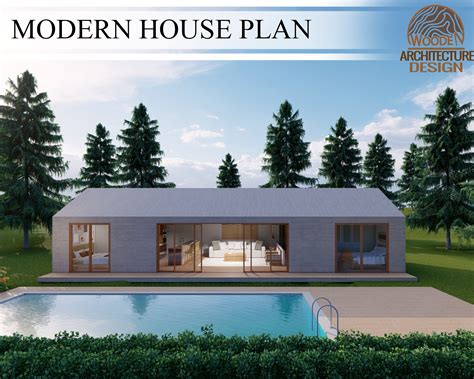 Modern House Plan 3 Bedroom 2 Bathroom 1330 Sq.ft 26' X - Etsy Canada