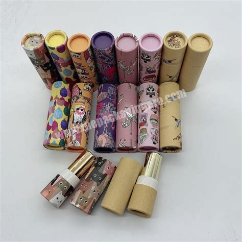 Paperboard Lip Balm Tubes Cardboard Chapstick Containers Kraft Paper