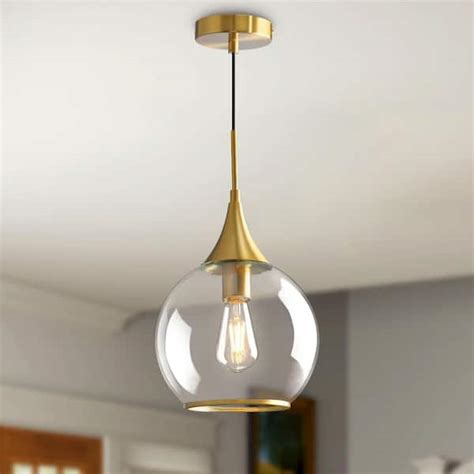 Kaisite Watt Light Modern Gold Pendant Light With Glass Shade