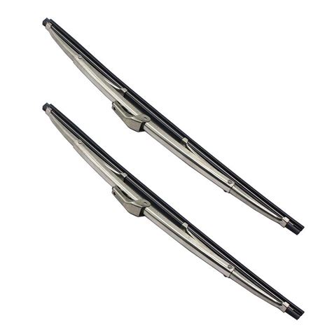 Pair Universal Polished Stainless Steel Front Windshield Wiper