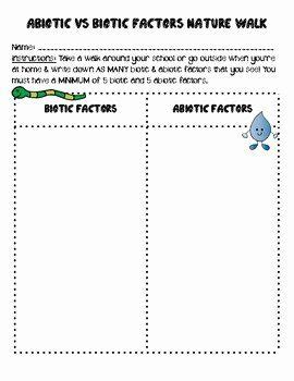 Abiotic Vs Biotic Factors Worksheet