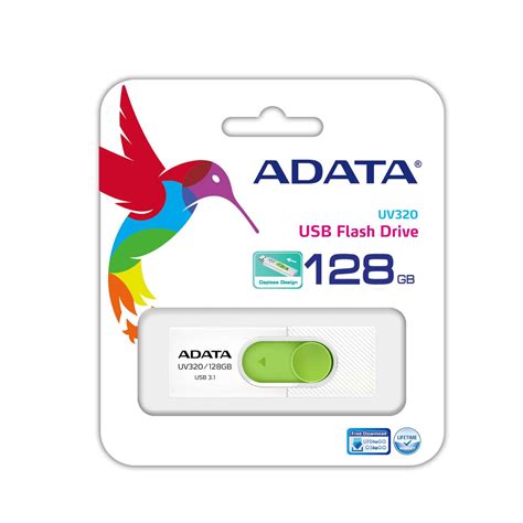 Memoria Adata Gb Usb Uv Retractil Blanco Verde Auv G Rwhgn