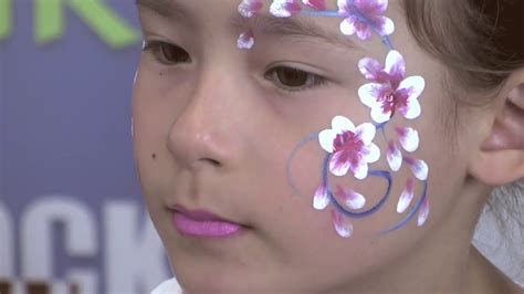 Step By Step How To Face Paint A Cherry Blossom Design Using Derivan