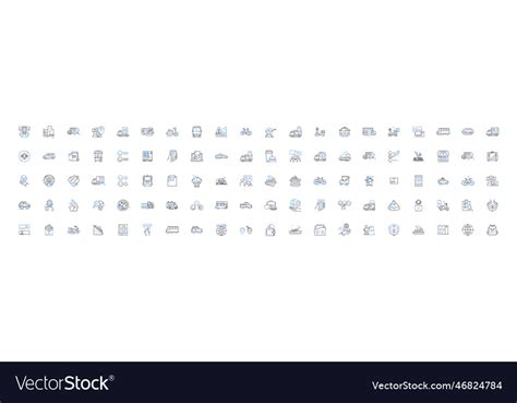 Inventory control line icons collection stock Vector Image