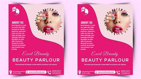 two pink flyers for beauty parlour