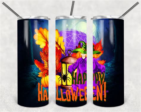 Happy Halloween 20oz Skinny Tumbler Design Sublimation Pumpkin Etsy Uk