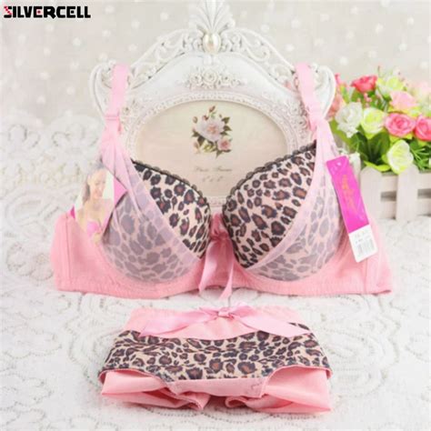 Sexy Women Lady Girls Cute Underwear Lace Leopard Underwear Push Up Bra Set In Bra And Brief Sets